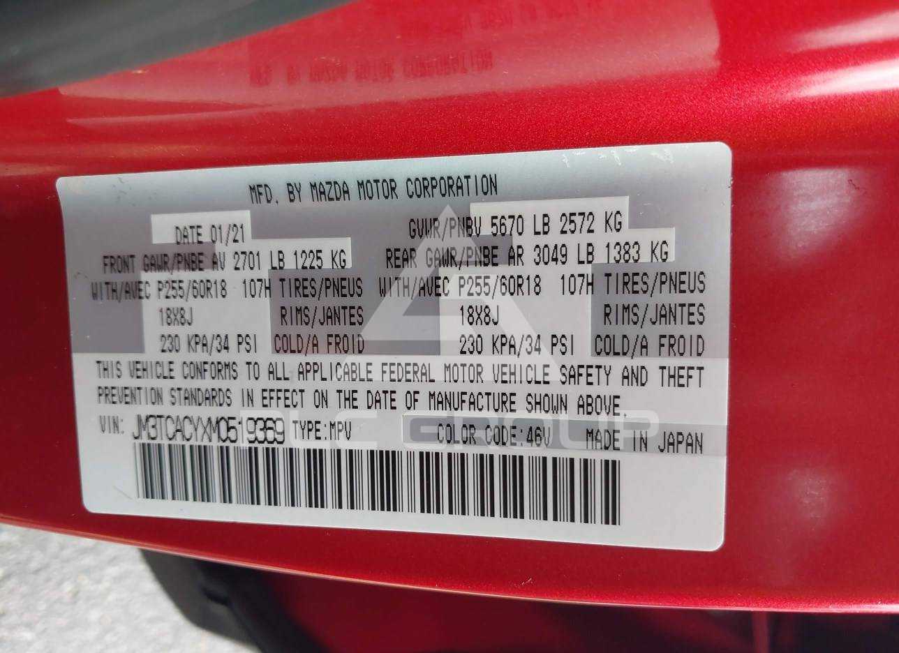 2021 Mazda CX-9 VIN: JM3TCACYXM0519369 from the USA - PLC Group