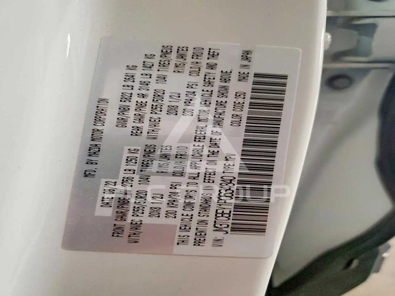 2023 Mazda CX-9 VIN: JM3TCBEY1P0634840 из США - PLC Group
