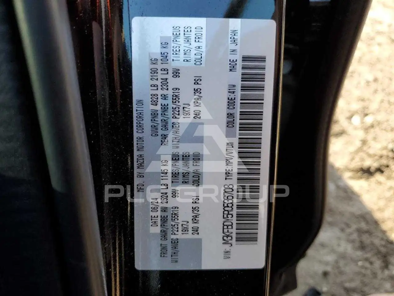 2024 Mazda CX-5 VIN: JM3KFBDY5R0536708 з США - PLC Group