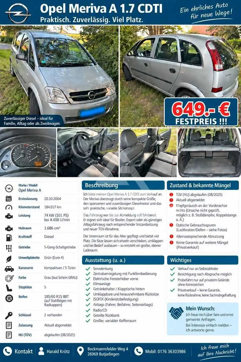 2004 Opel MERIVA