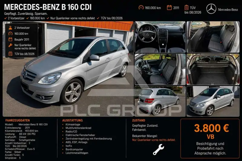 2011 Mercedes Benz B 160