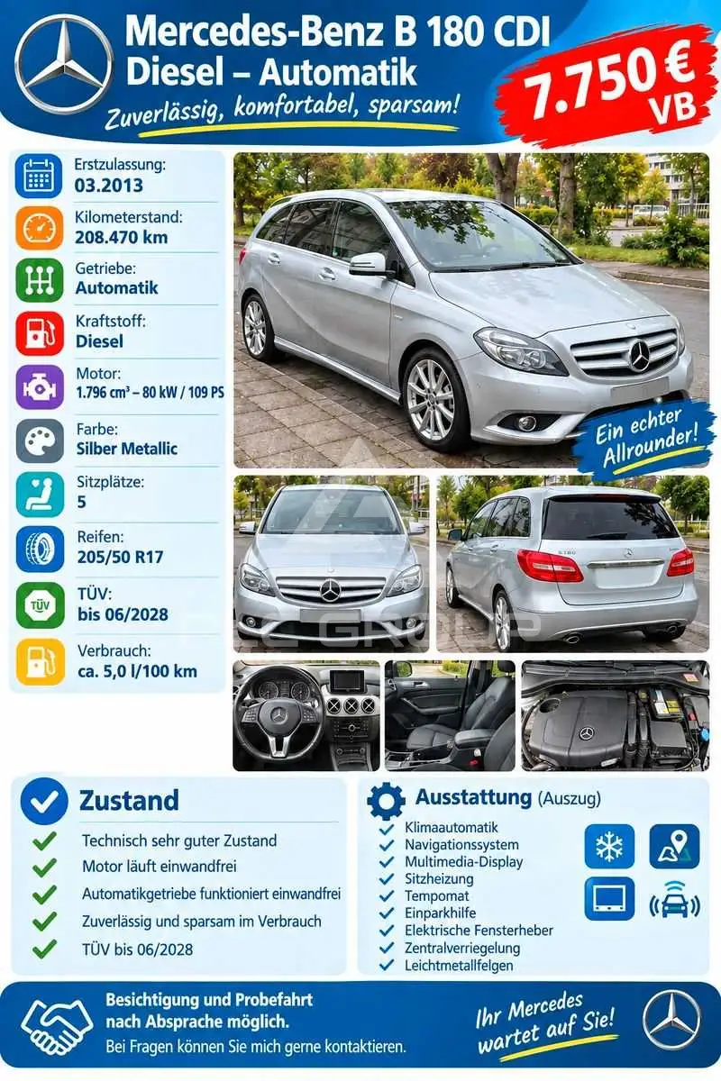 2013 Mercedes Benz B 180