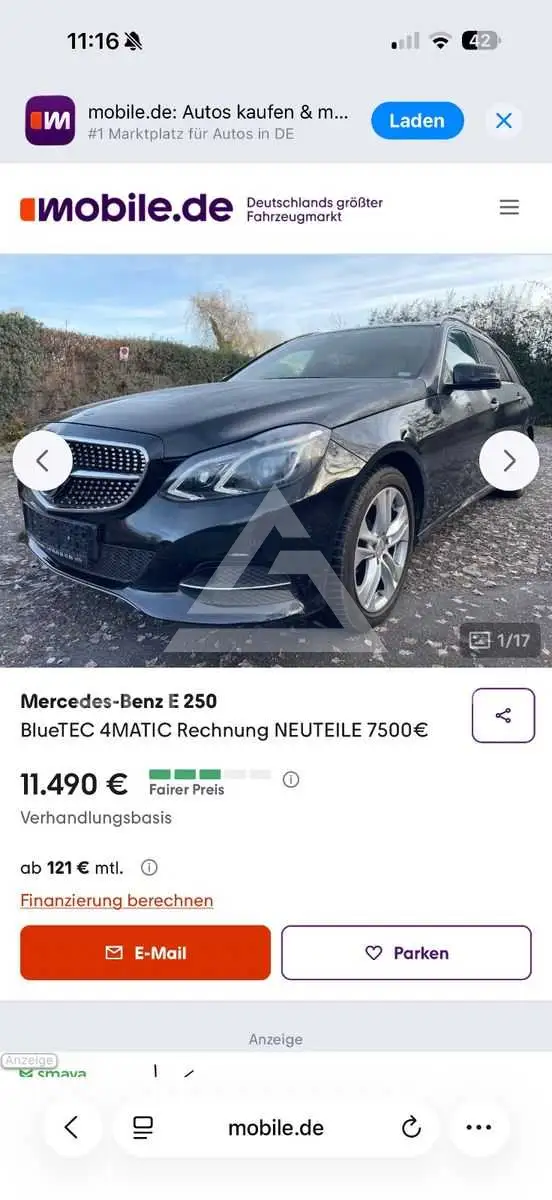 2015 Mercedes Benz E 250