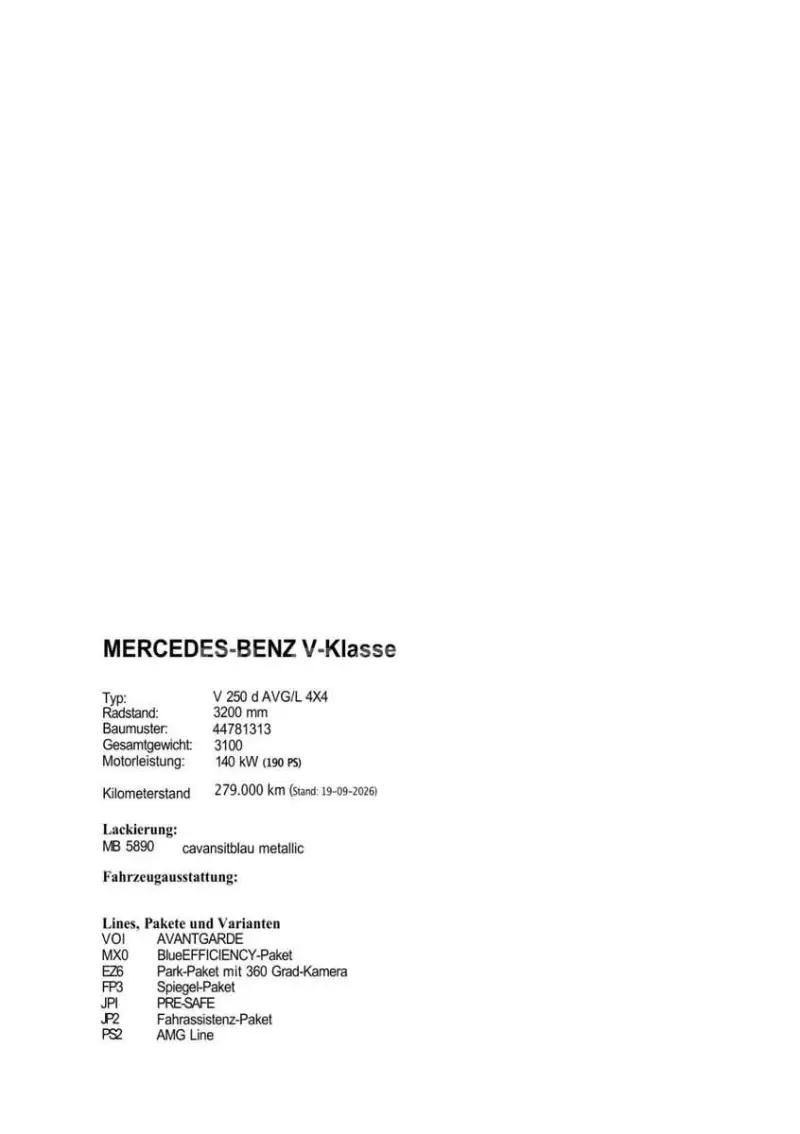 2016 Mercedes Benz V