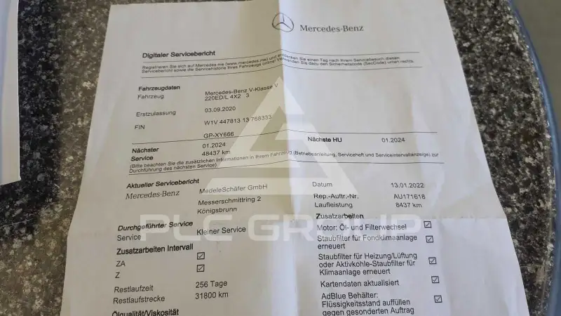 2020 Mercedes Benz V 220