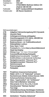 2025 Volkswagen T7 Multivan