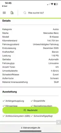 2005 Mercedes Benz B 170