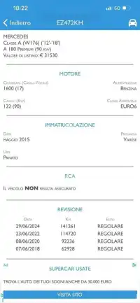 2015 Mercedes Benz A 180